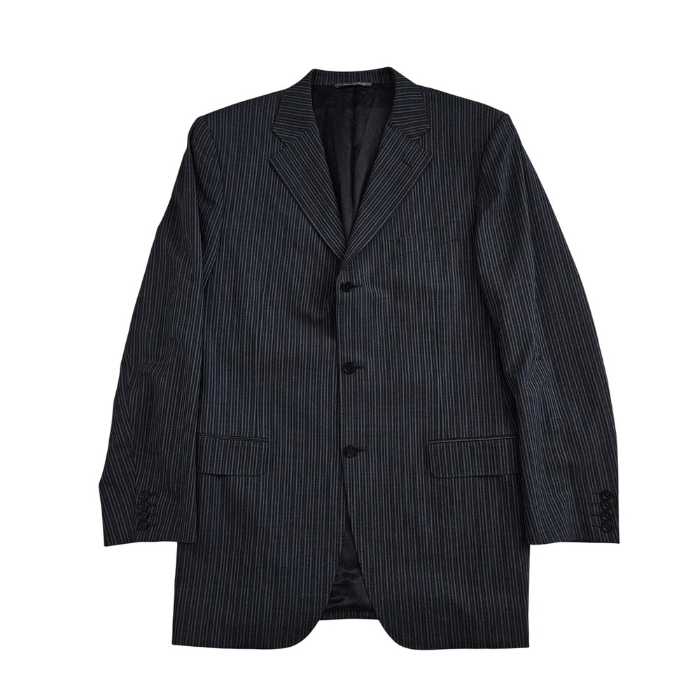 Canali Mens US 42L EU 52 Pinstripe Wool Blazer Jacket Italy Made Natural Comfort